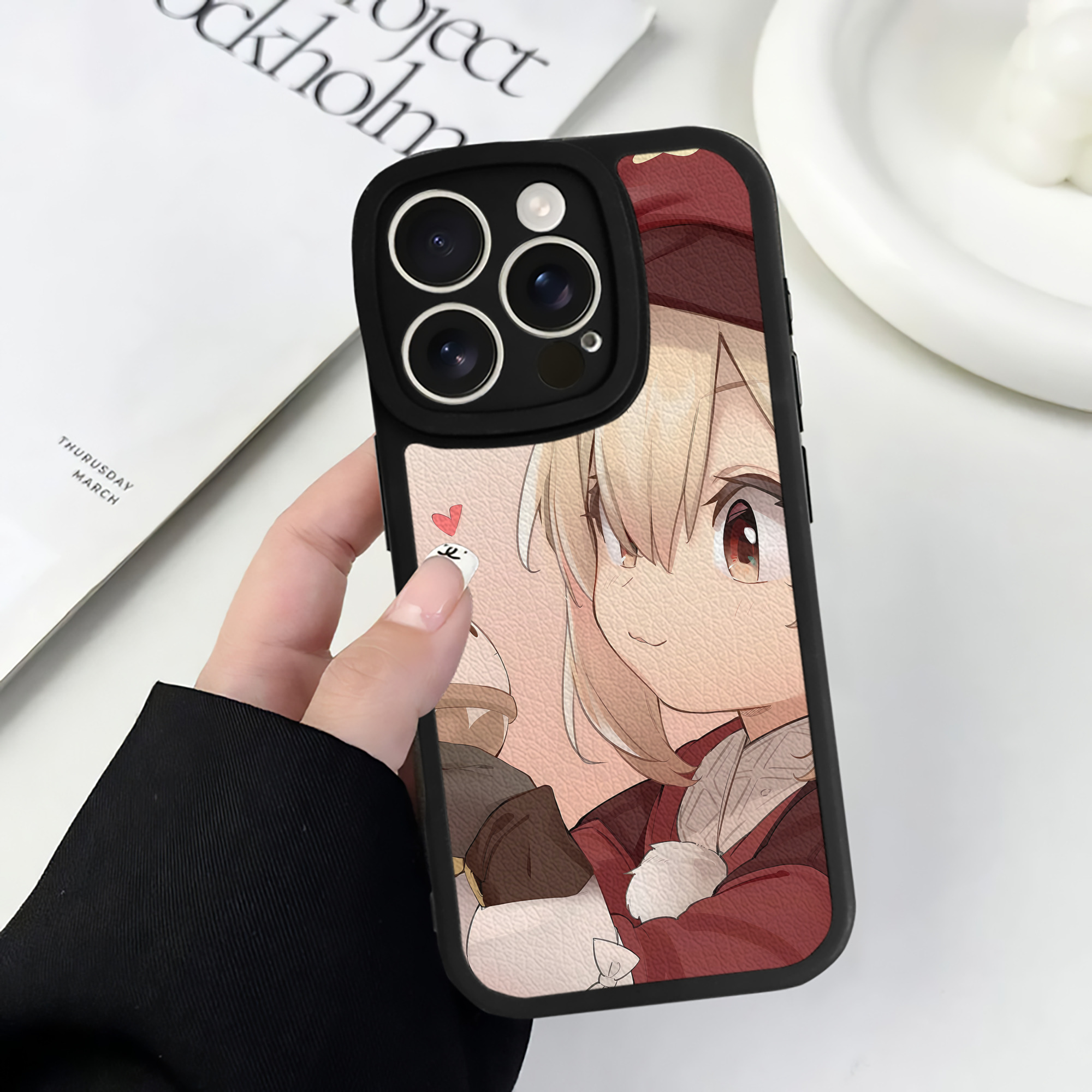 げんし神 genshin 【iPhone 16シリーズ対応】シリコンスマホケース（レザー調） 材質：シリコン